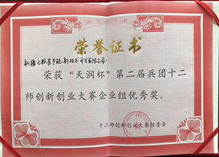 天潤杯獲獎證書